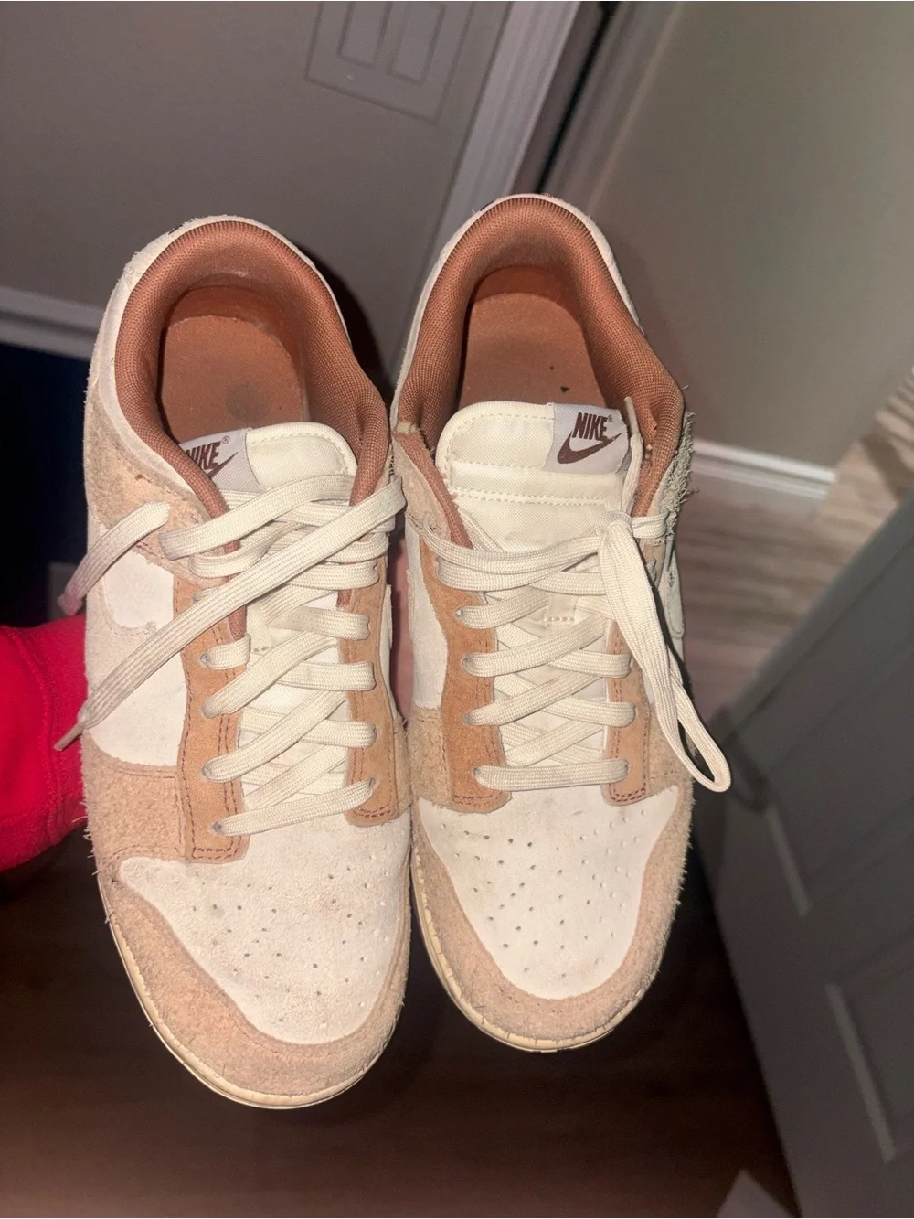 Nike Men's Low-Top Suede & Leather Sneakers in Cream and Tan